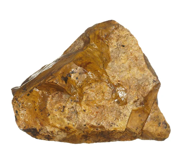 Großer brauner Stein isoliert auf weißem Hintergrund — Stockfoto