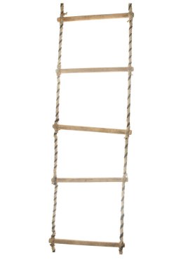 Beyaz arka planda izole edilmiş bir ip merdiven parçası..    