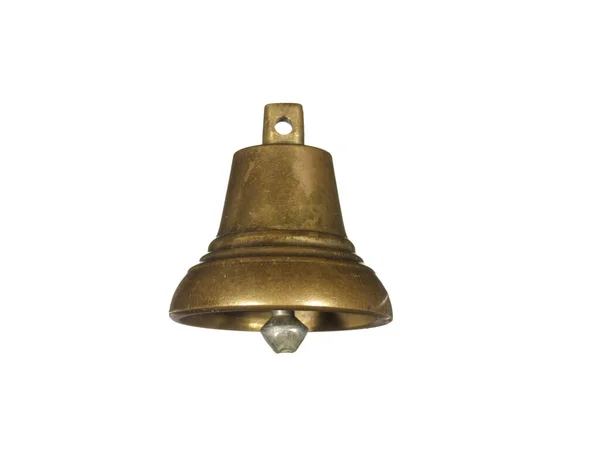Bronzeguss Glocke Mit Isolierter Zunge Auf Weißem Hintergrund — Stockfoto