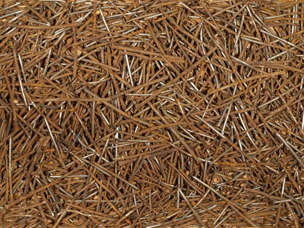 Old rusty nails of different sizes. — Stock Photo, Image