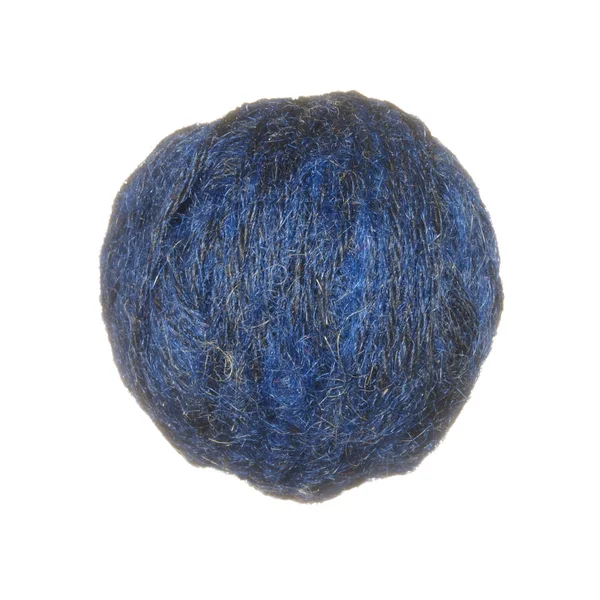 Skein of wool yarn in blue isolated on white background. — Stock Photo, Image