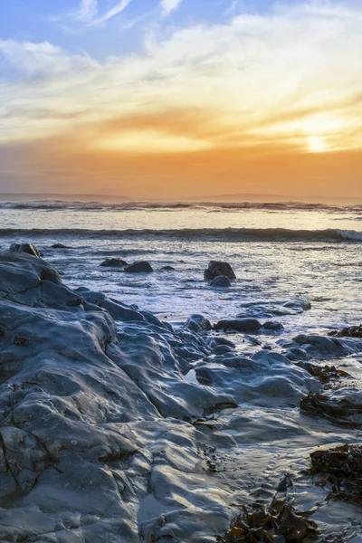 Сірі скелі на кам'янистому пляжі — стокове фото