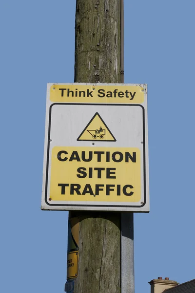 Caution site traffic sign — Stock Photo, Image