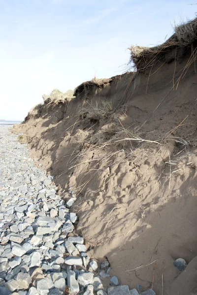 Dünen nach dem Sturm beschädigt — Stockfoto