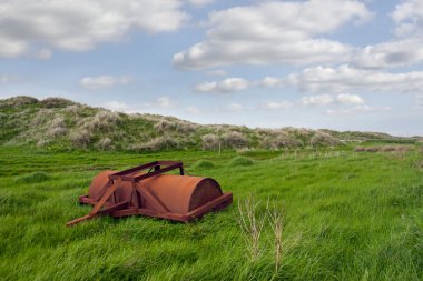 risty terk edilmiş tarım ağır silindir