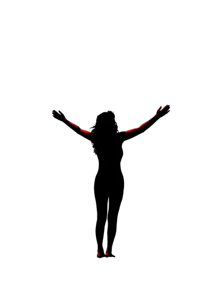 Open arms silhouette — Stock Photo, Image