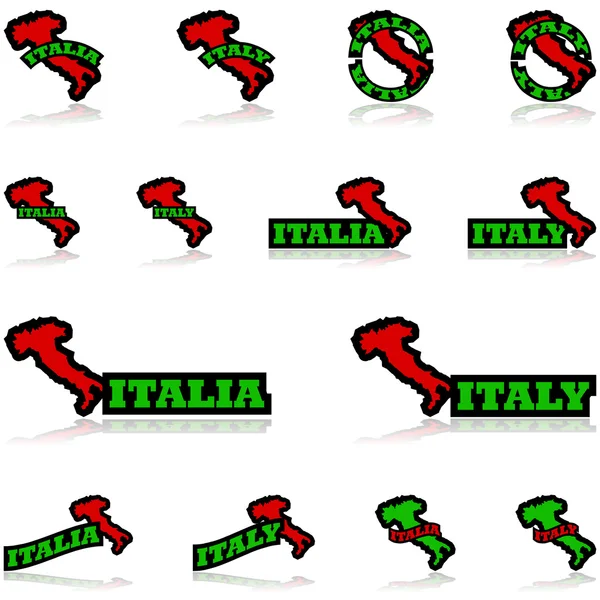 Italia iconos — Archivo Imágenes Vectoriales