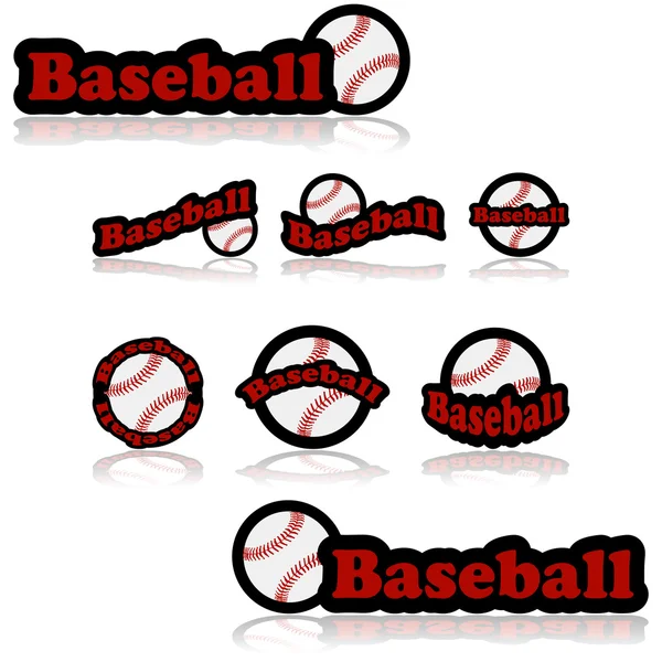 Ícones de beisebol —  Vetores de Stock