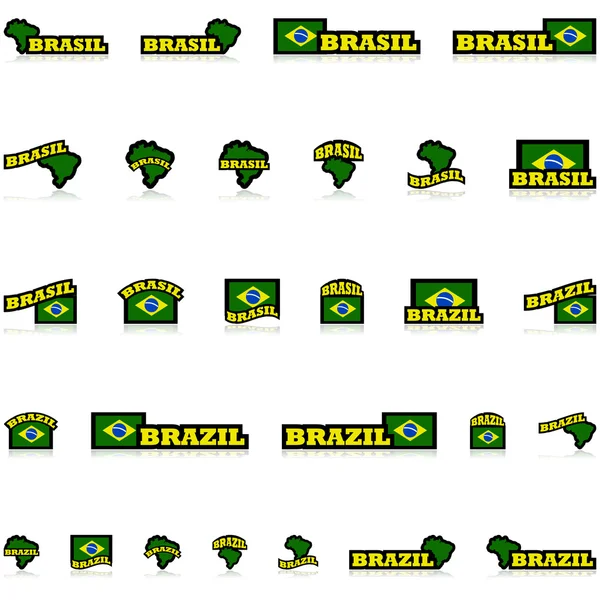 Brazilië pictogrammen — Stockvector