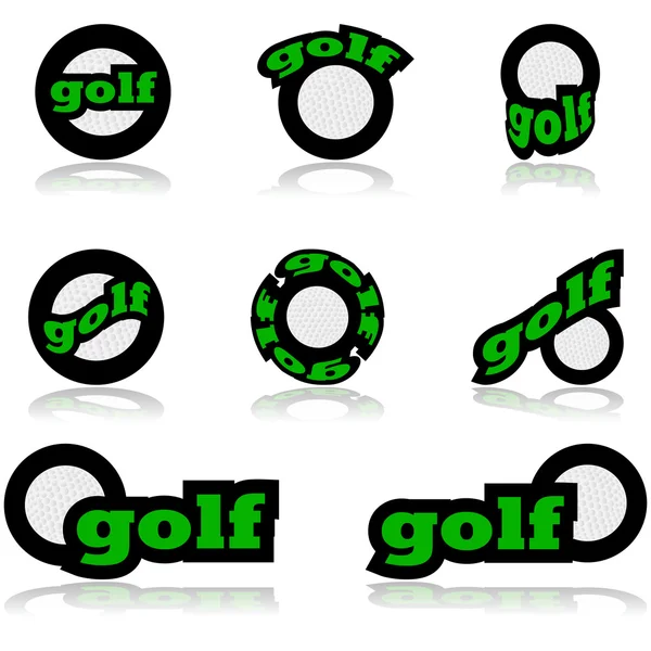 Ícones de golfe — Vetor de Stock