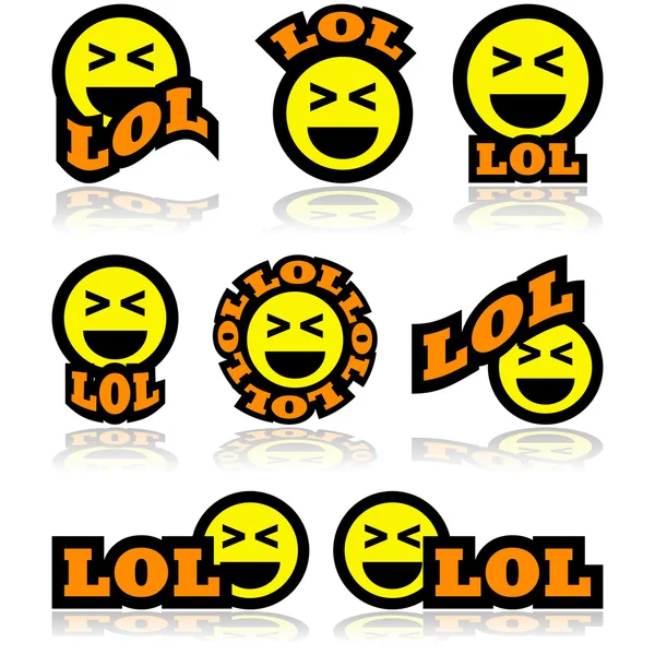 Lachen pictogrammen — Stockvector