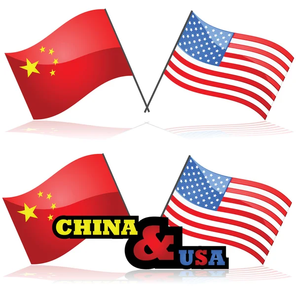 Chine et États-Unis — Image vectorielle