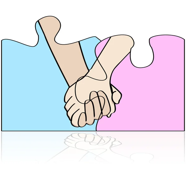 Hände zusammen — Stockvektor