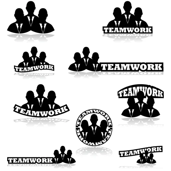 Teamwork icons — Stock Vector