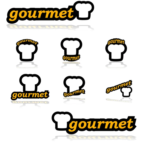 Iconos gourmet — Vector de stock