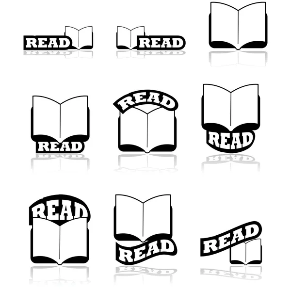 Read icons — Stock Vector