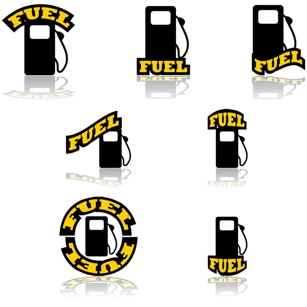 Ikony paliwa — Wektor stockowy