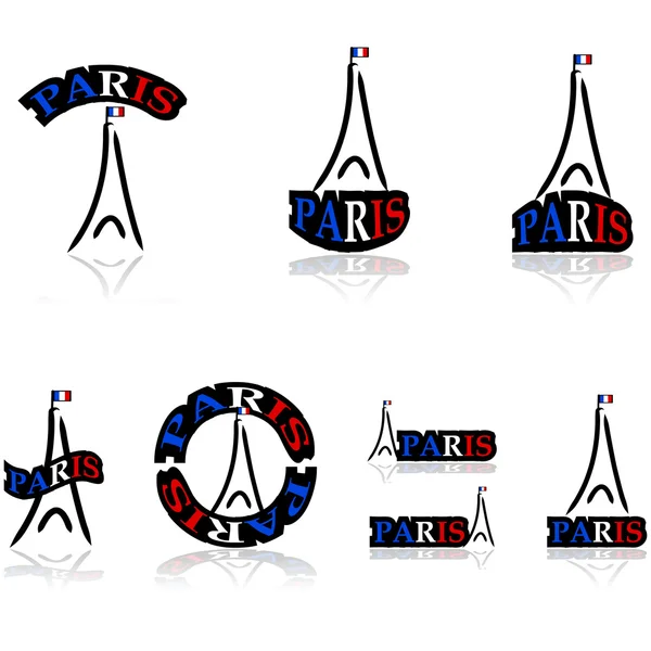 Iconos de París — Vector de stock