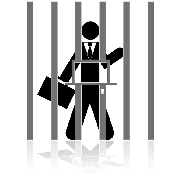 Businessman in jail — Stock Vector