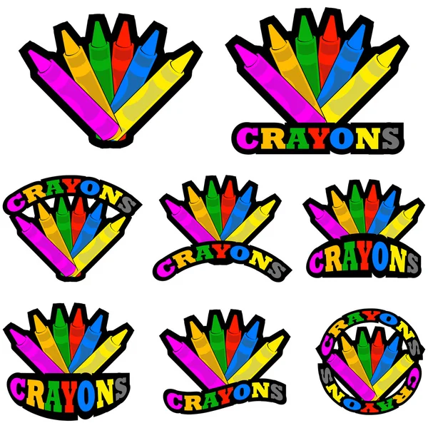 Crayons icons — Stock Vector