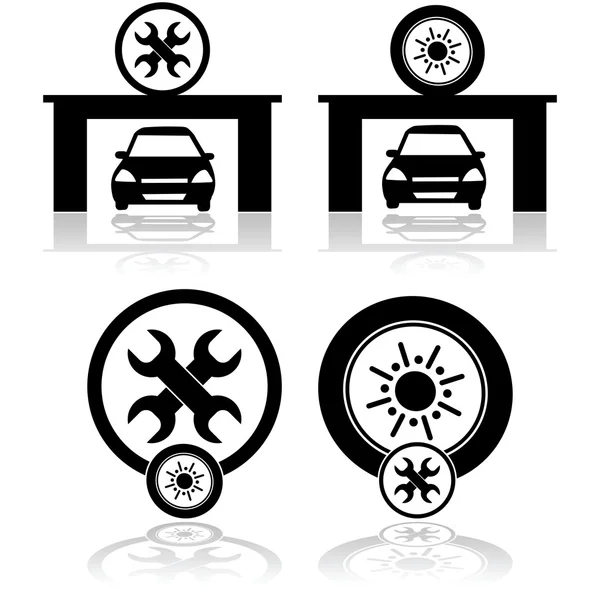 Icoane de garaj — Vector de stoc