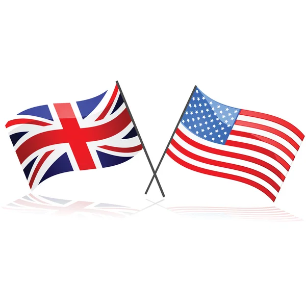 Reino Unido y Estados Unidos — Vector de stock