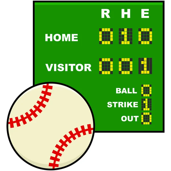 Scorebord Baseball — Stockvector