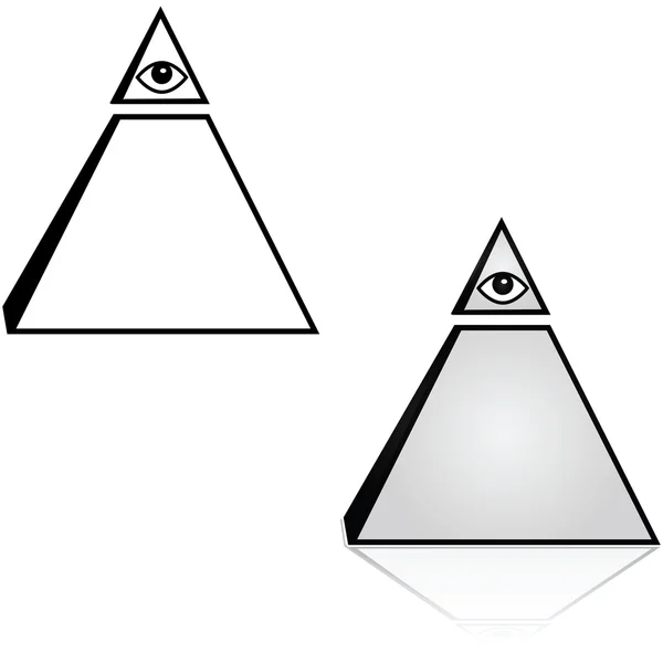 Œil et pyramide — Image vectorielle