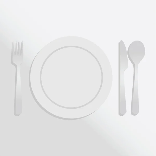 Assiette et couverts — Image vectorielle