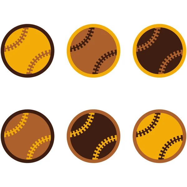 Baseball flat icons — Stock Vector