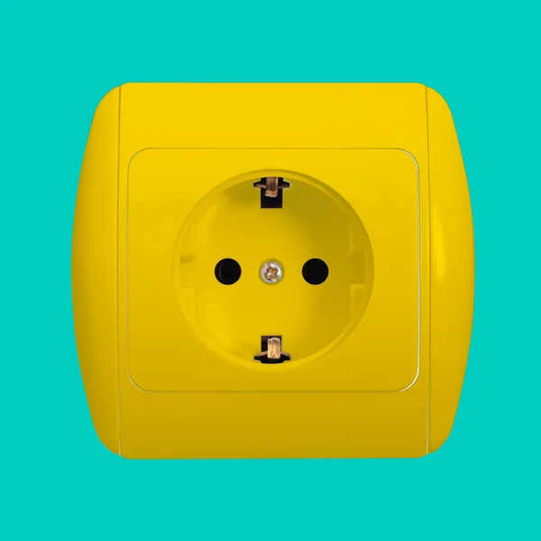 Electrical grid - Yellow socket — Stock Photo, Image