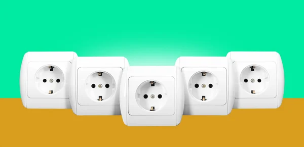Electrical grid - Five sockets — Stock Photo, Image