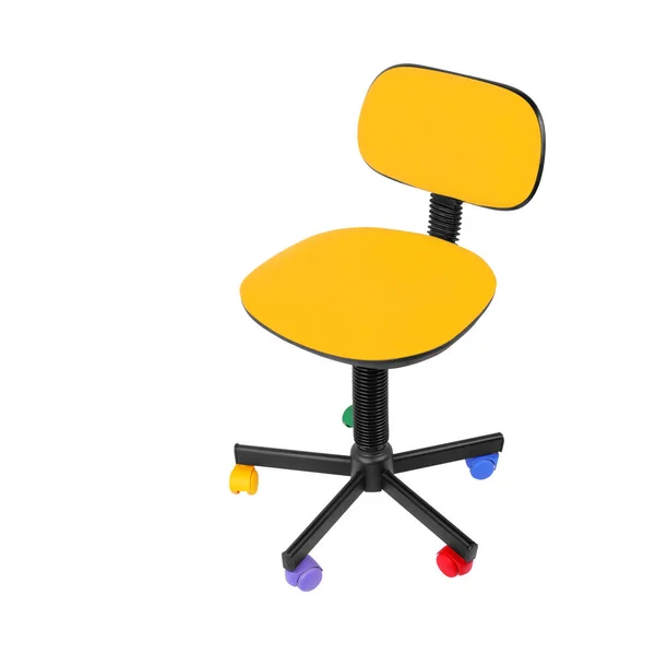 Office Furniture Yellow Child Office Computer Chair Isolated White Background — Stock Photo, Image