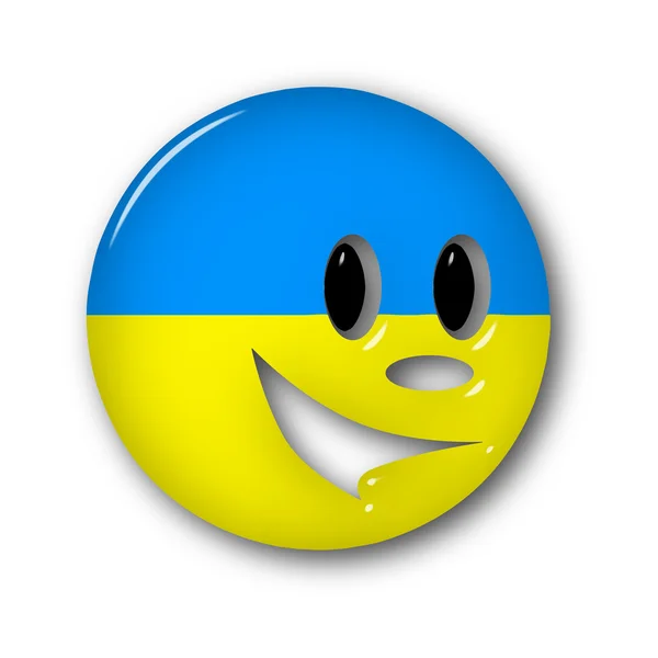 Bandeira Emoticon Ucrânia — Fotografia de Stock