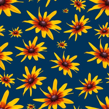 Soyut Dikişsiz desen arka plan. Sarı çiçek