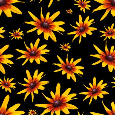 Soyut Dikişsiz desen arka plan. Sarı çiçek