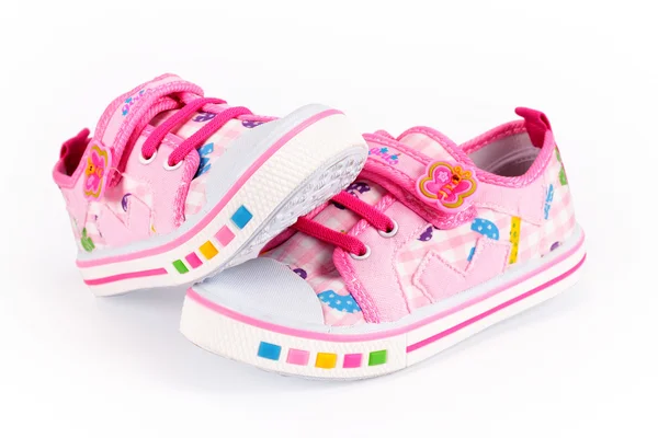 Children pink sneakers — Stock Photo, Image