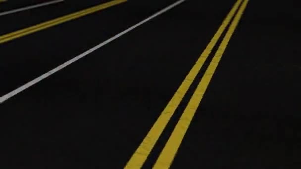 Night Reflection Wet Road Timelapse — Stock Video