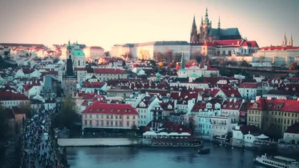 Ponte Charles Karluv Most Praga República Checa Novembro 2015 — Vídeo de Stock