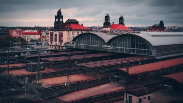 Timelapse Prague Train Station Traffic November 2015 — 비디오