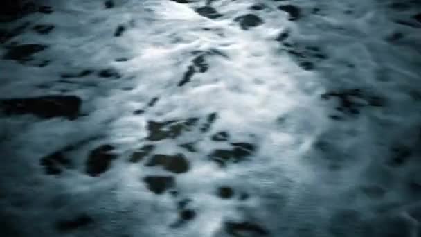 Θαλάσσια Κύματα Κίνηση Νυχτερινός Φωτισμός Γυρίσματα — Αρχείο Βίντεο