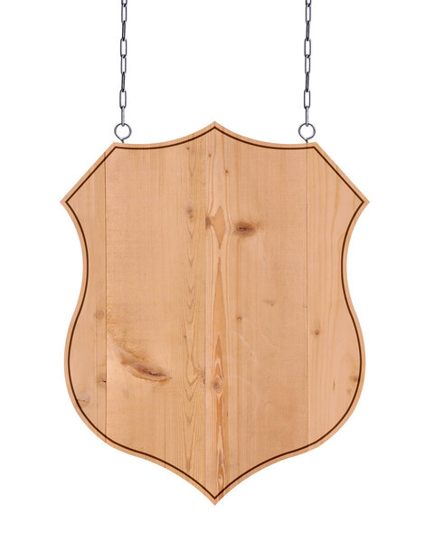 Wooden signboard on the chains