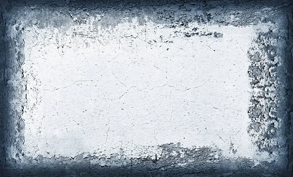 Fragment Zničené Zdi Skvrnou Barvy Jako Pozadí Černobílý Obrázek Modrém — Stock fotografie