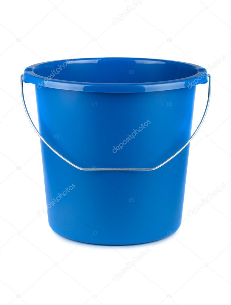 Empty blue bucket