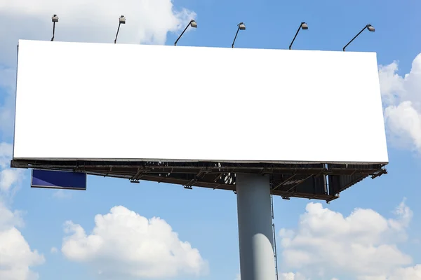 Blank billboard on blue sky background — Stock Photo, Image