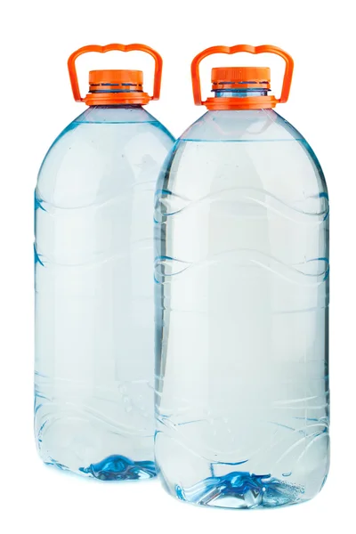 İki büyük plastik su şişeleri — Stok fotoğraf