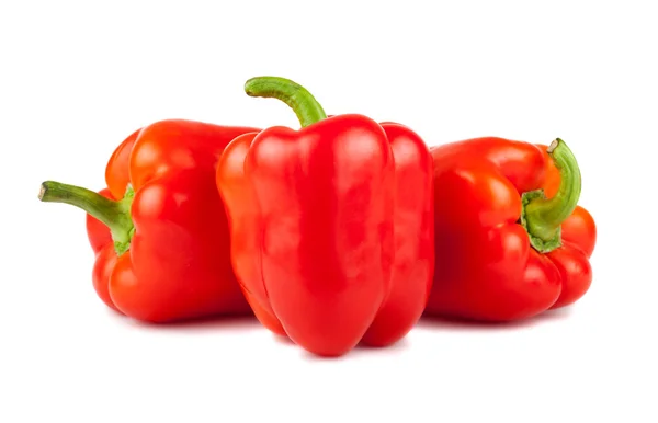 Drie rode paprika — Stockfoto