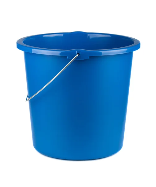 Single plastic blue bucket — Stock Photo, Image