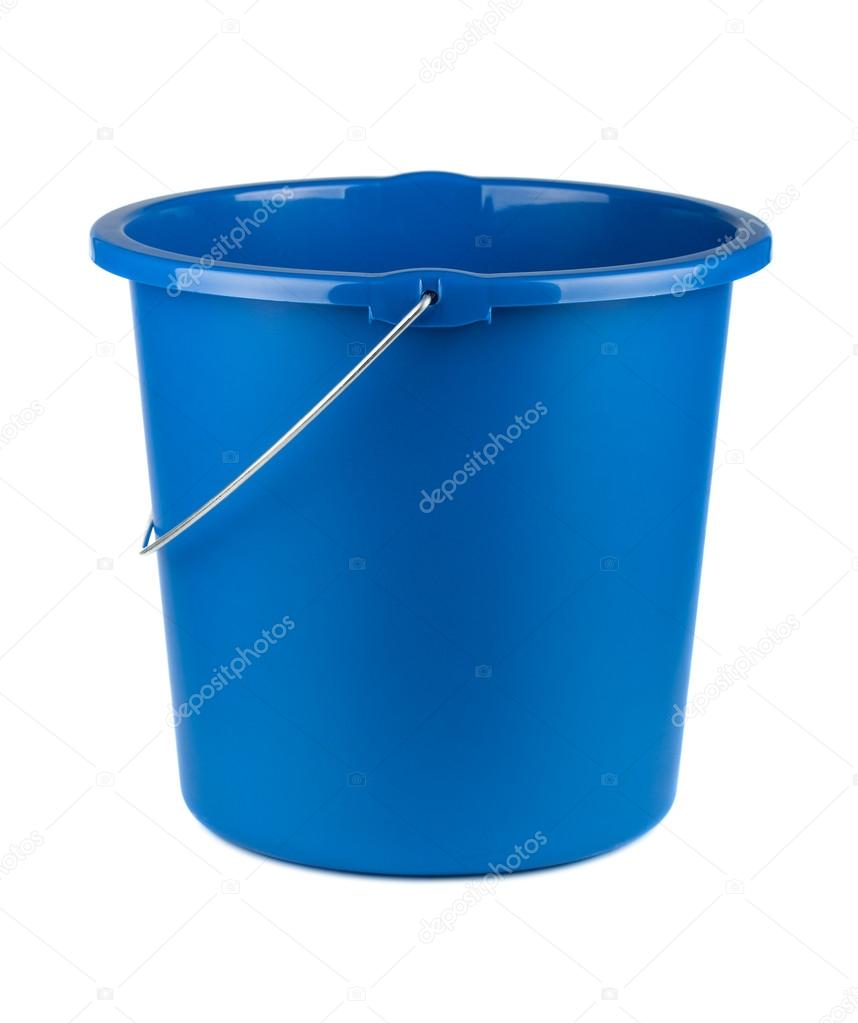 Single plastic blue bucket