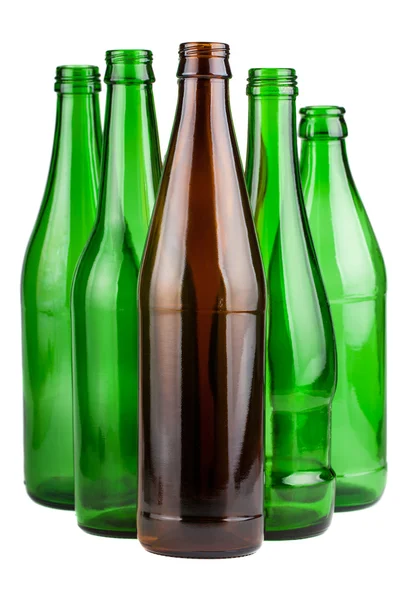 Five empty bottles — Stock Photo, Image